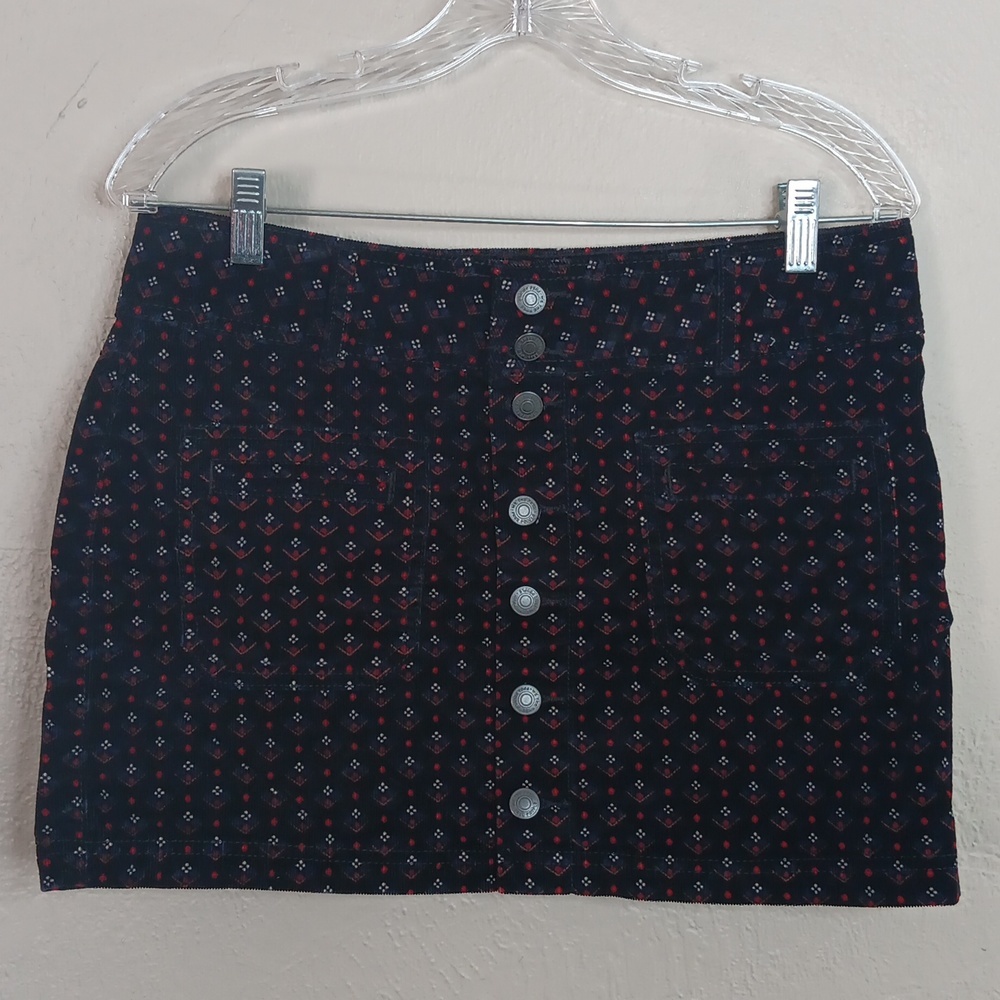 Free People Joanie Printed Corduroy Mini Skirt Size 29